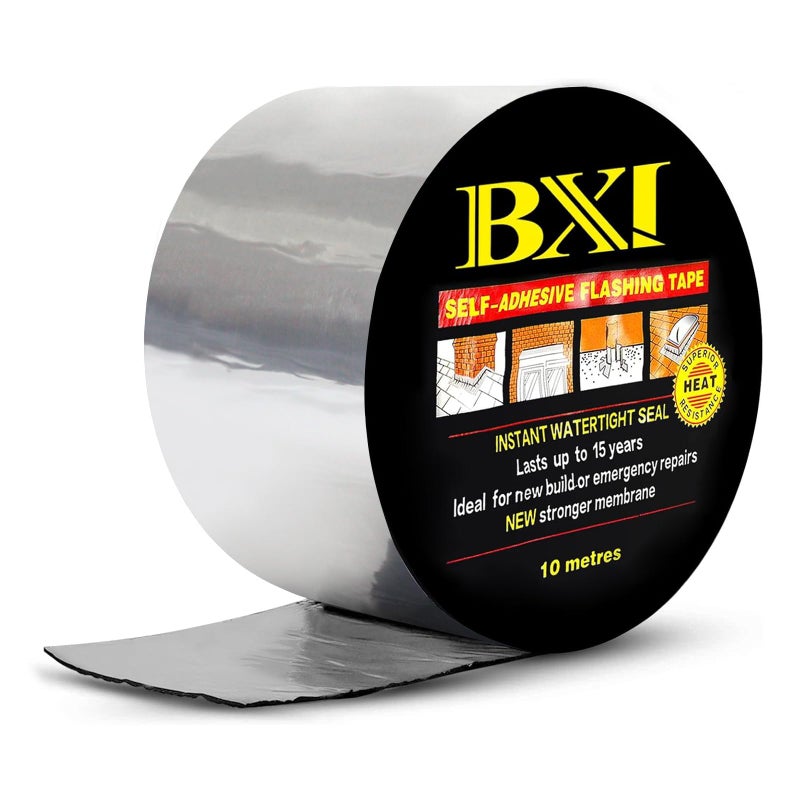 BXI Flashing Roll Tape Membrane, 4 inches X 32 Feet Thick Waterproof Patch Seal Tape, Self-Adhesive SBS Modified Rubberized Asphalt, Deck Seam Joist Leak Sealant for Roof Window Gutter Repair Outdoor - Image 1